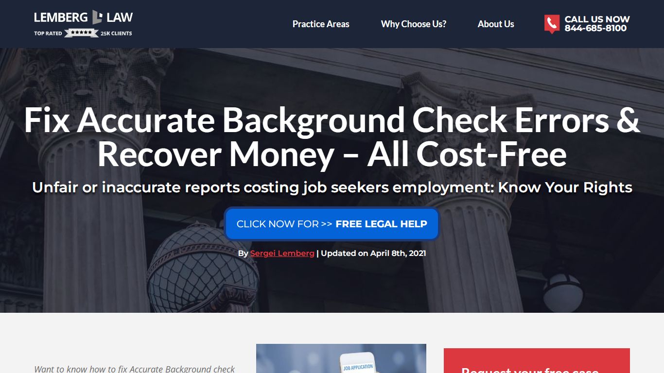 Accurate Background - Error Cost You A Job? We Can Help - Lemberg Law